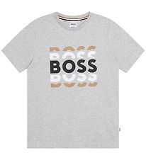 BOSS T-shirt - Grey Melange w. Print