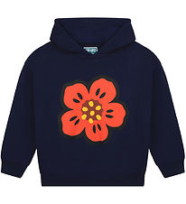 Kenzo Hoodie - Navy/Red w. Flower