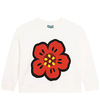 Kenzo Sweat-shirt - Ivory/Rouge av. Fleur