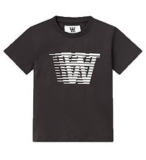 Wood Wood T-shirt - Ola - Black Coffee w. White