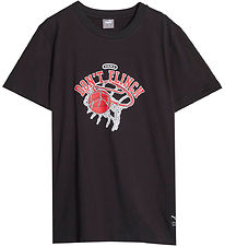 Puma T-Shirt - Graphique de basket-ball - Noir av. Rouge