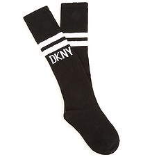 DKNY Knee-High Socks - Black w. White
