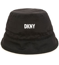 DKNY Bucket Hat - Reversible - Black/White w. Fleece