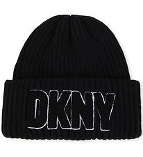 DKNY Bonnet - Tricot - Noir av. Tissu-ponge