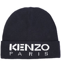 Kenzo Beanie - Knitted - Navy w. White
