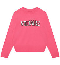 Zadig & Voltaire Bluse - Wolle - Raspberry m. Text