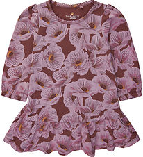 The New Siblings Dress - TnsHaldora - Rose Brown w. Flowers