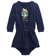 Polo Ralph Lauren Sweatkleid m. Bloomers - Navy m. Kuscheltier
