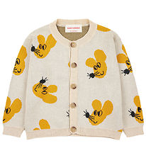 Bobo Choses Cardigan - Mouse All Over - Knitted - Cream/Yellow