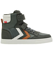 Hummel Kngor - Slankare Stadil Leather High Jr - Forest natt