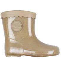 Petit by Sofie Schnoor Rubber Boots w. Lining - Nougat w. Glitte