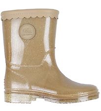 Petit by Sofie Schnoor Rubber Boots w. Lining - Nougat w. Glitte