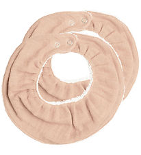 Fabelab Bibs - Ruffle - 2-Pack - Dusty Rose