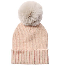 Petit by Sofie Schnoor Beanie - Rib - Knitted - Light Rose w. Gl