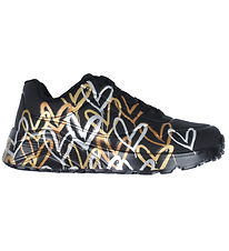 Skechers Shoe - Girls Uno Lite - Metallic Love - Black/Gold