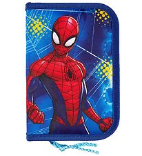 Spider-Man Pencil Case w. Contents - Onezip - Blue