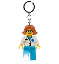 LEGO Keychain w. Flashlight - LEGO Female Doctor