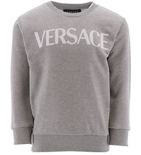 Versace Sweat-shirt - Gris Chin av. Blanc