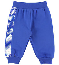 Versace Pantalon de Jogging - Bleu/Blanc av. Imprim