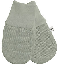 Racing Kids Mittens - Wool/Cotton - Light Seagrass