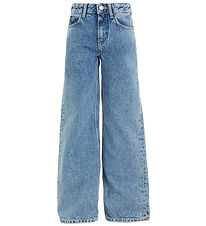 Calvin Klein Jeans - Jambe large taille haute - Mid Blue Rigide