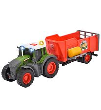 Dickie Toys Tractor w. Trailer - Fendt Farm Trailer - Light/Soun