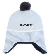 BOSS Beanie - Knitted - Light Blue/Navy