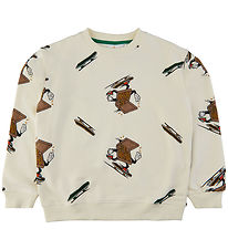 The New Sweatshirt - TnHudson - White Swan w. Pizza/Skateboard