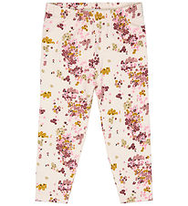 The New Siblings Leggings - TnsHerle - White Swan m. Blumen