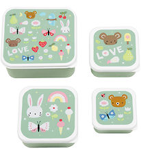 A Little Lovely Company Lunchbox Set - 4 pcs - Joy