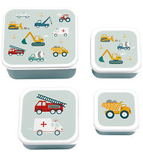 A Little Lovely Company Lunchbox Set - 4 pcs - Vehicles