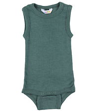 Joha Bodysuit Sleeveless - Rib - Wool/Silk - Dark Green