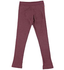 Joha Leggings - Rib - Ull/Silke - Bordeaux