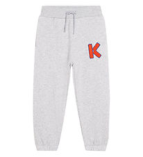 Kenzo Pantalon de Jogging - Gris Chin av. Orange