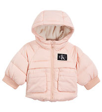 Calvin Klein Padded Jacket - Hooded Pouf - Rose Clay