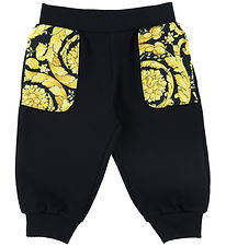 Versace Pantalon de Jogging - Noir av. Jaune