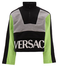 Sweat-shirt av. Fermeture éclair Versace - Gris Chiné av. Noir/V