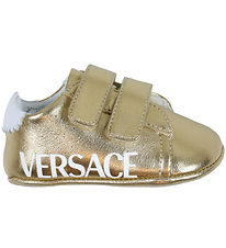 Versace Soft Sole Leather Shoes - Gold/White