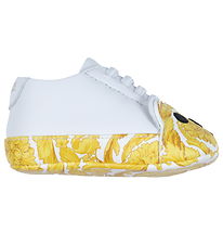 Versace Soft Sole Leather Shoes - White/Gold