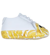 Versace Soft Sole Leather Shoes - White/Gold