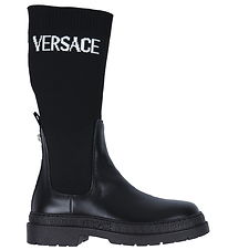 Versace Saappaat - Boot Calf - Black/White/Palladium