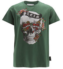 Philipp Plein T-Shirt - Vert av. Imprim/Strass