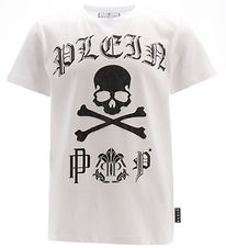 Philipp Plein T-shirt - White w. Black/Rhinestone