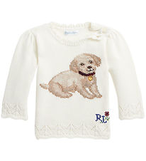 Polo Ralph Lauren Blouse - Gebreid - Cream m. Hondje