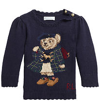 Polo Ralph Lauren Blouse - Knitted - Navy w. Soft Toy