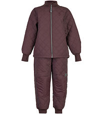 Mikk-Line Thermo Set w. Fleece - Duvet - Coated - Huckleberry