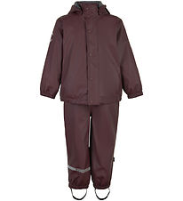 Mikk-Line Rainwear w. Fleece/Suspenders - PU - Huckleberry