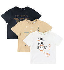 Emporio Armani T-shirts - 3 Pack - Blanc/Sable/Noir