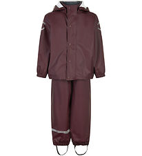 Mikk-Line Rainwear w. Suspenders - PU - Recycled - Huckleberry