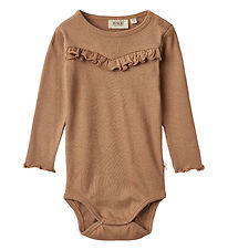 Wheat Bodysuit l/s - Rib - Elise - Berry Dust